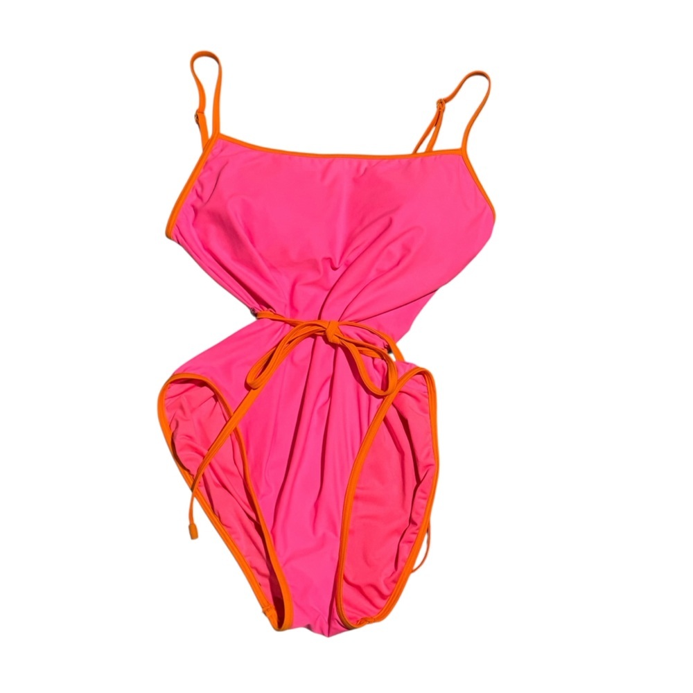 Kate Spade Colorblock Belted One-piece Pink & Orange L NWT - Picture 4 of 6